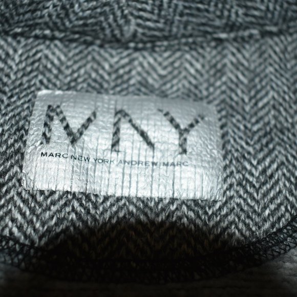 NWOT MARC NEW YORK ANDREW MARC FLEECE-LINED JACKET BLACK HERRINGBONE - Picture 5 of 16